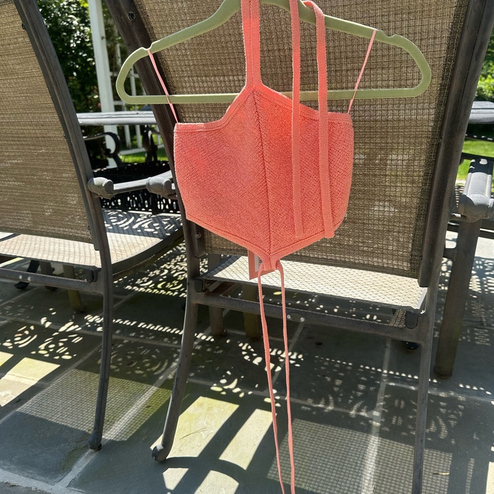 Cult Gaia Azalea Knit Top in Coral
